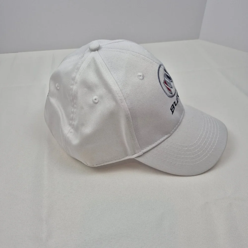 Buick Hat Cap White Strapback‎ Baseball Cap Embroidered Logo GM Licensed